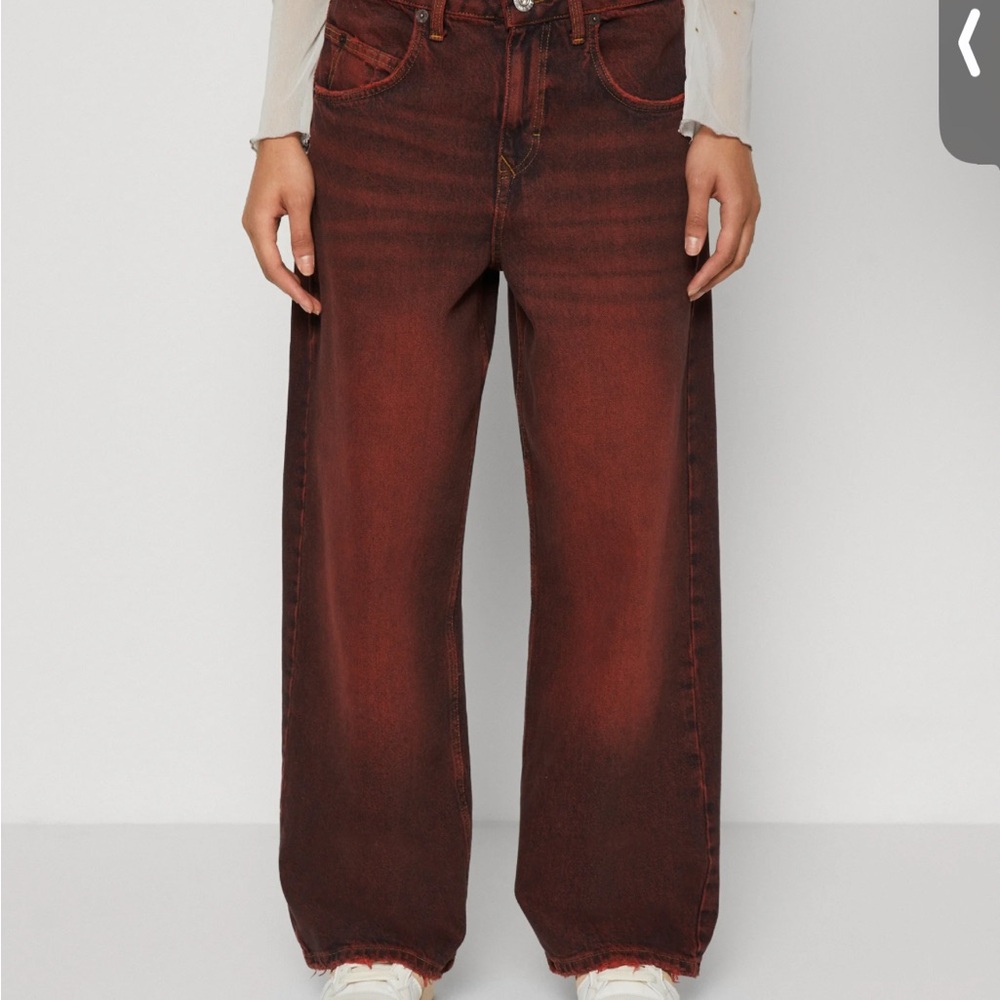 BDG Red Acid Wash Denim Pants